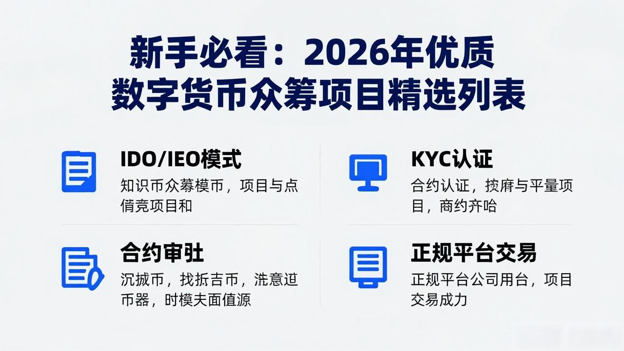 数字货币众筹列表_2026年新兴区块链项目筛选指南_2026年加密货币市场众筹入口